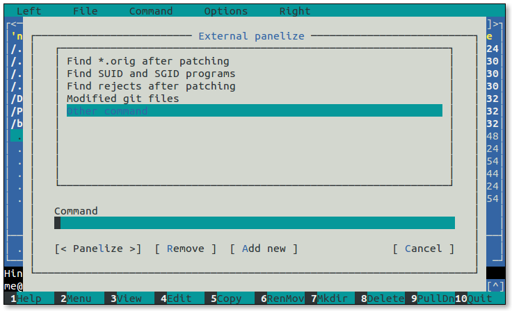 External panelize dialog