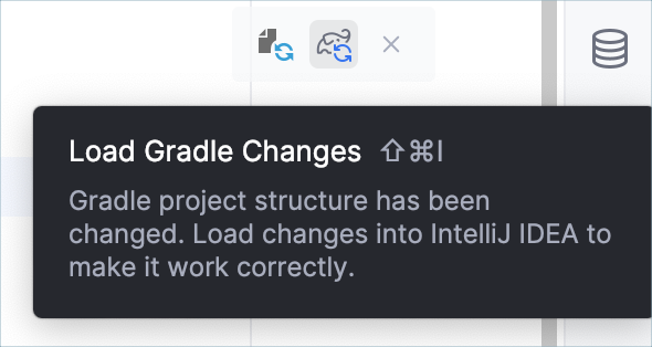 加载 Gradle 变更按钮
