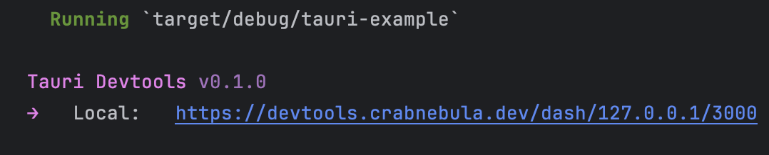 终端中的 DevTools 消息