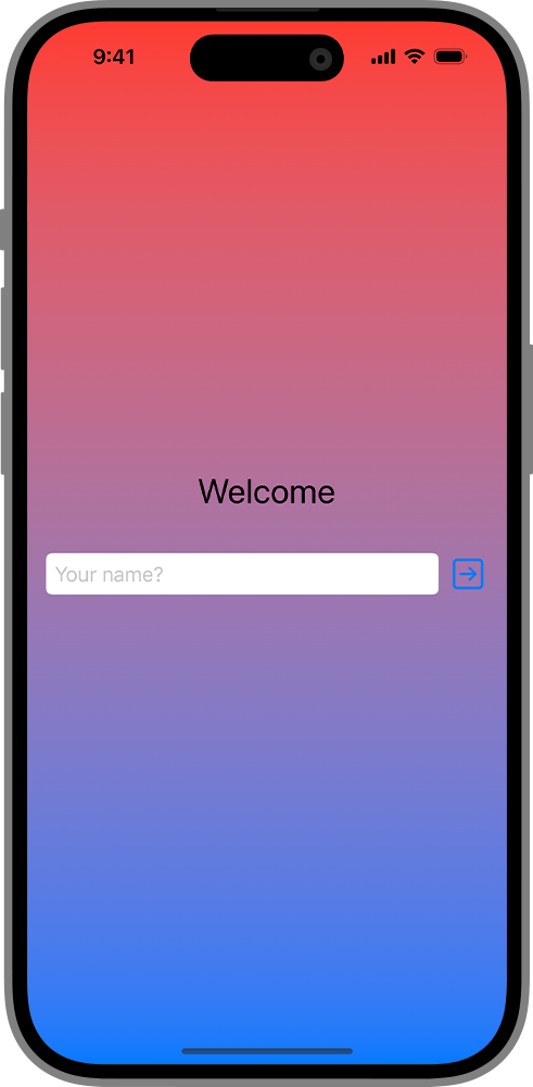 一张 iPhone 截图，显示渐变背景填满整个背景。